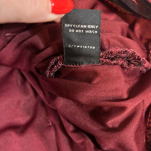 Collections Burgundy Plus Size Short Ruched Cocktail Dress S0363 - Picture 8 of 8